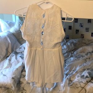 Embroidered White Romper